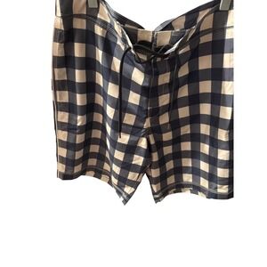 Theory Gingham Plaid Swim Trunks Shorts‎ Men's Size XL Blue White Board Shorts